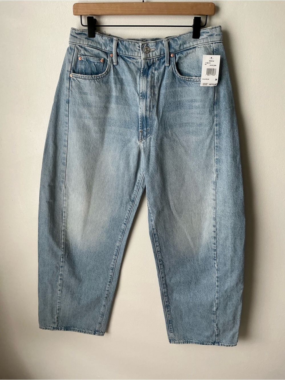 NWT MOTHER SUPERIOR Jeans Full-Pipe Flood Back Pedal Blue Size 28 - Picture 4 of 14